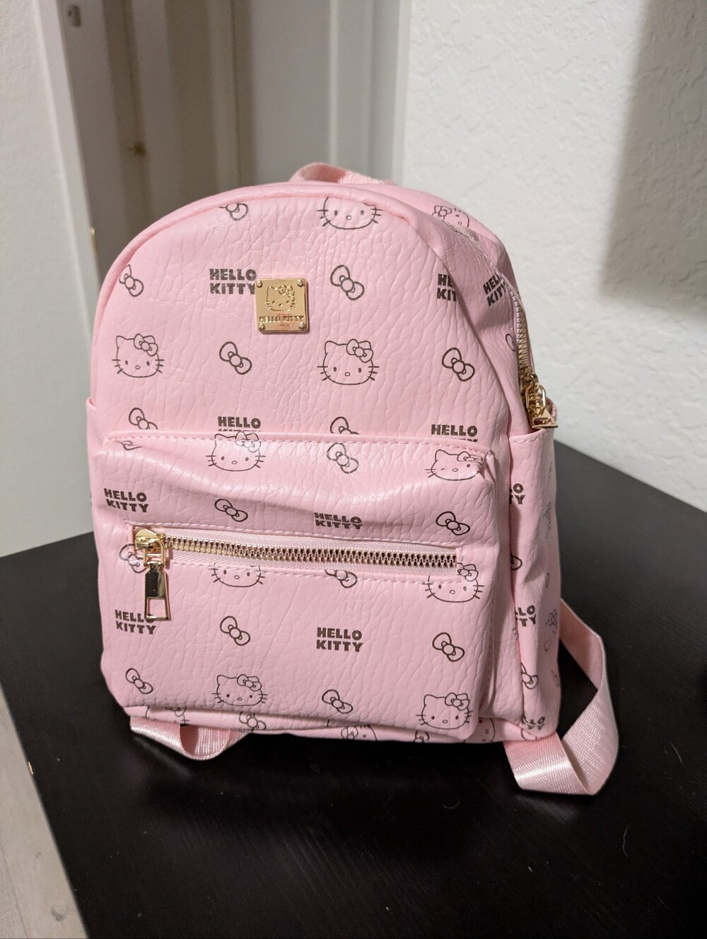 Hello Kitty Pink Mini Backpack with Gold Accents